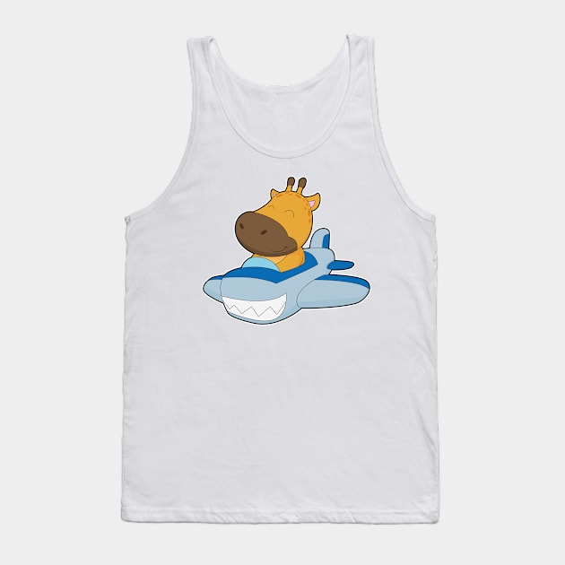 Giraffe Airplane Tank Top by Markus Schnabel